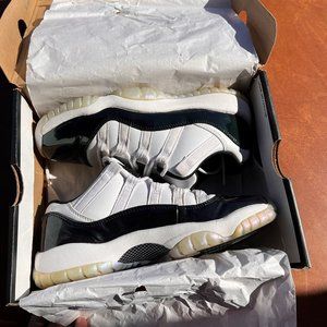 Nike Air Jordan 11 Retro Low BG Emerald White Sneakers 528896-145 Size 5Y